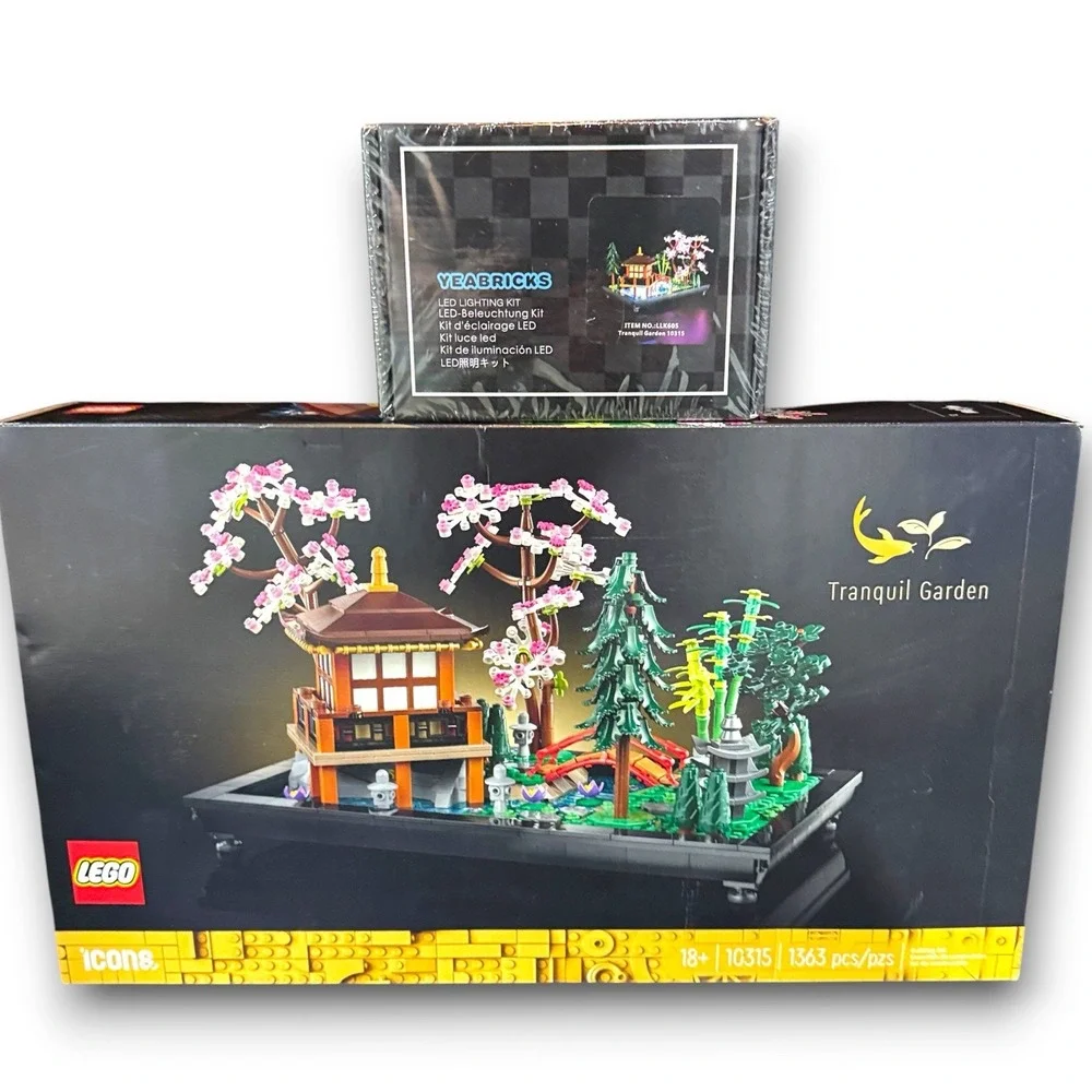 LEGO Tranquil Japanese Garden 10315 Kit Icons W/ Lighting Kit NEW SEALED